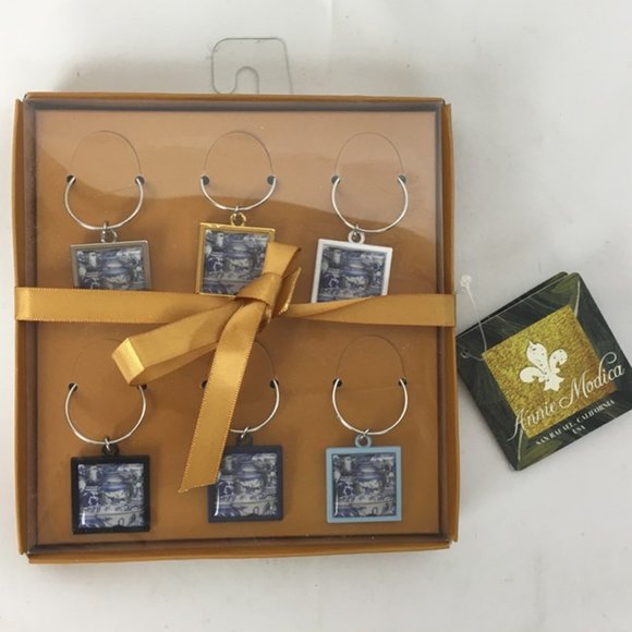 ANNIE MODICA WINE CHARMS SET OF 6 - Picture 1 of 5